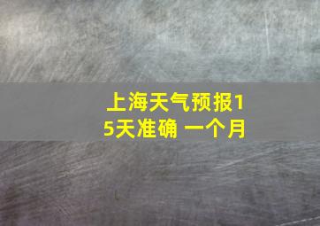 上海天气预报15天准确 一个月